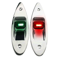 LED Navigation light - Green Starboard Light and Red Port Light - Stainless Steel- Complete Set - WK-NL15 -AZLED
